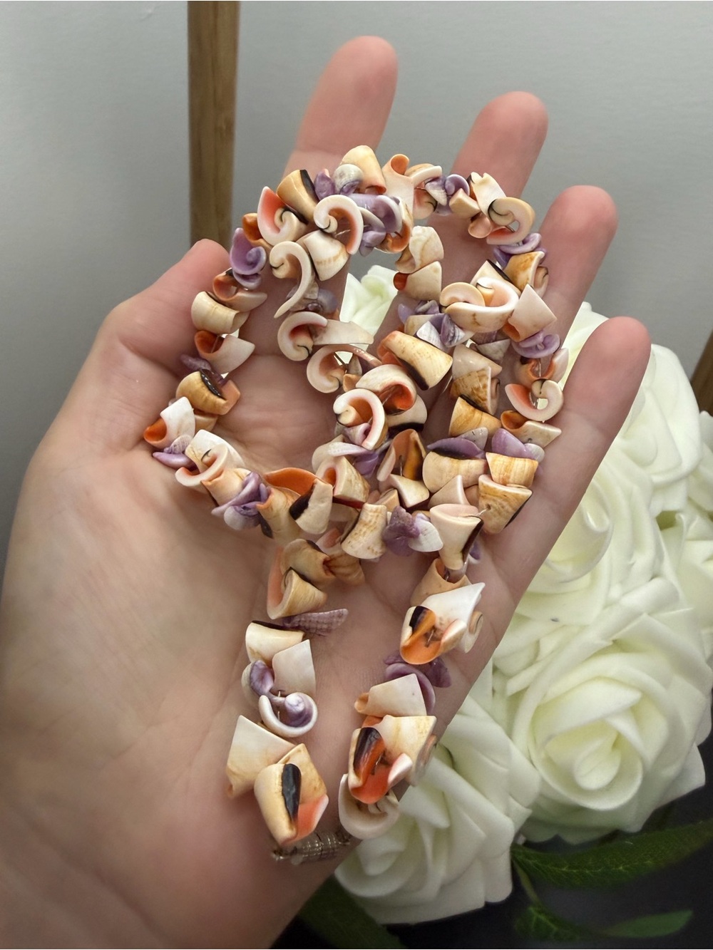 Shell Spiral Bead Necklace - Multicolor